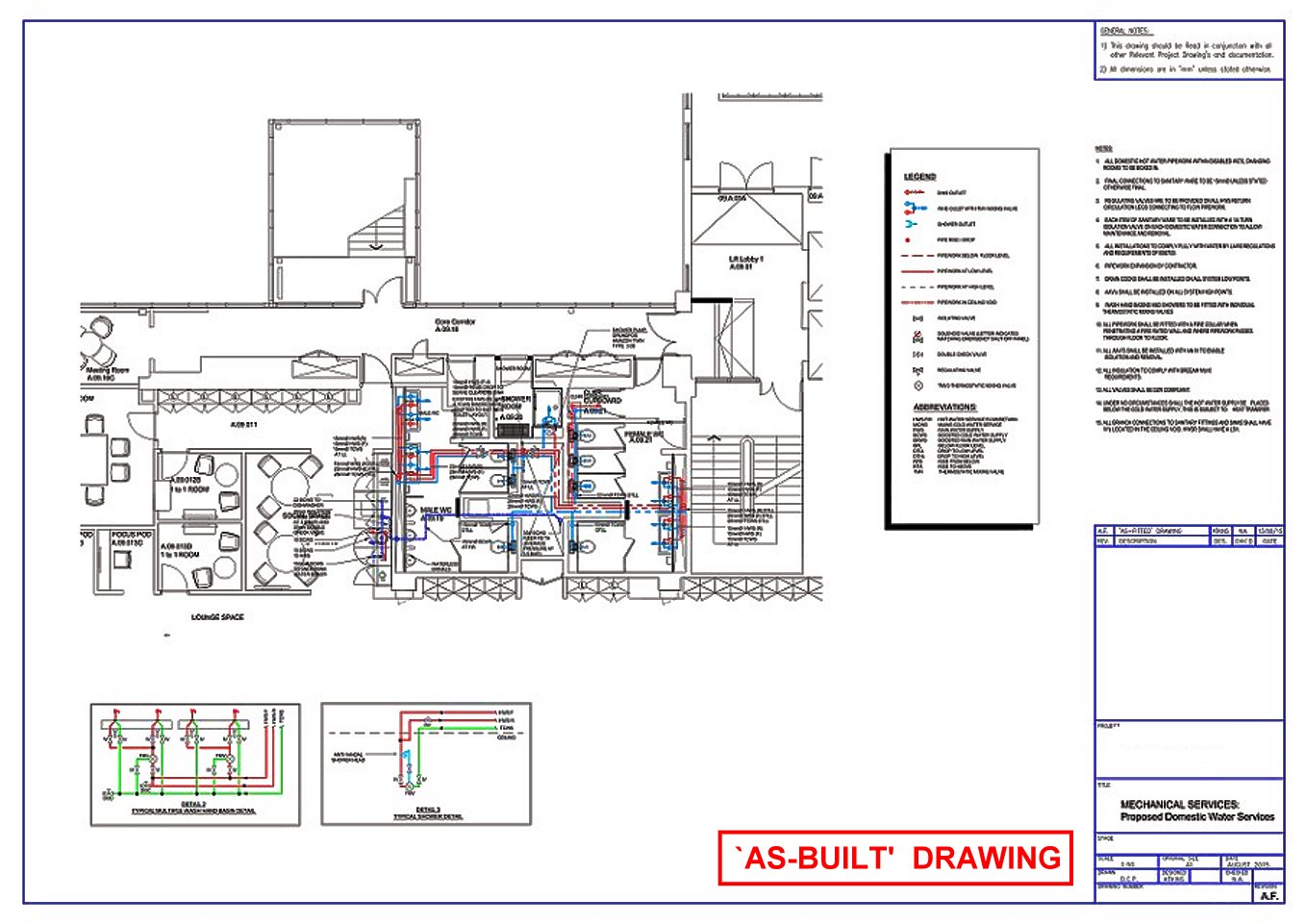 Plumbing Services_`As-Built' drawing 2