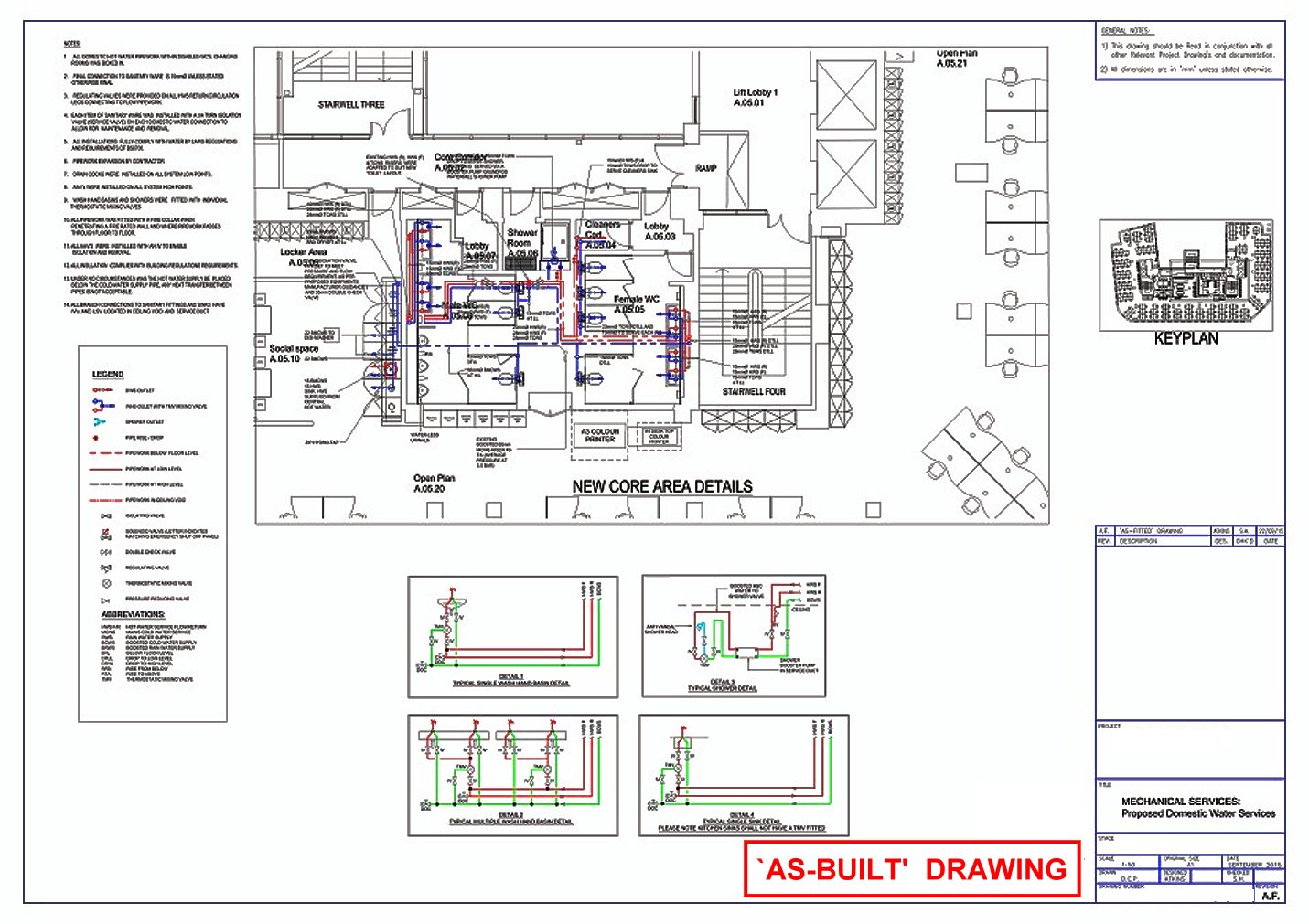 Plumbing Services_`As-Built' drawing
