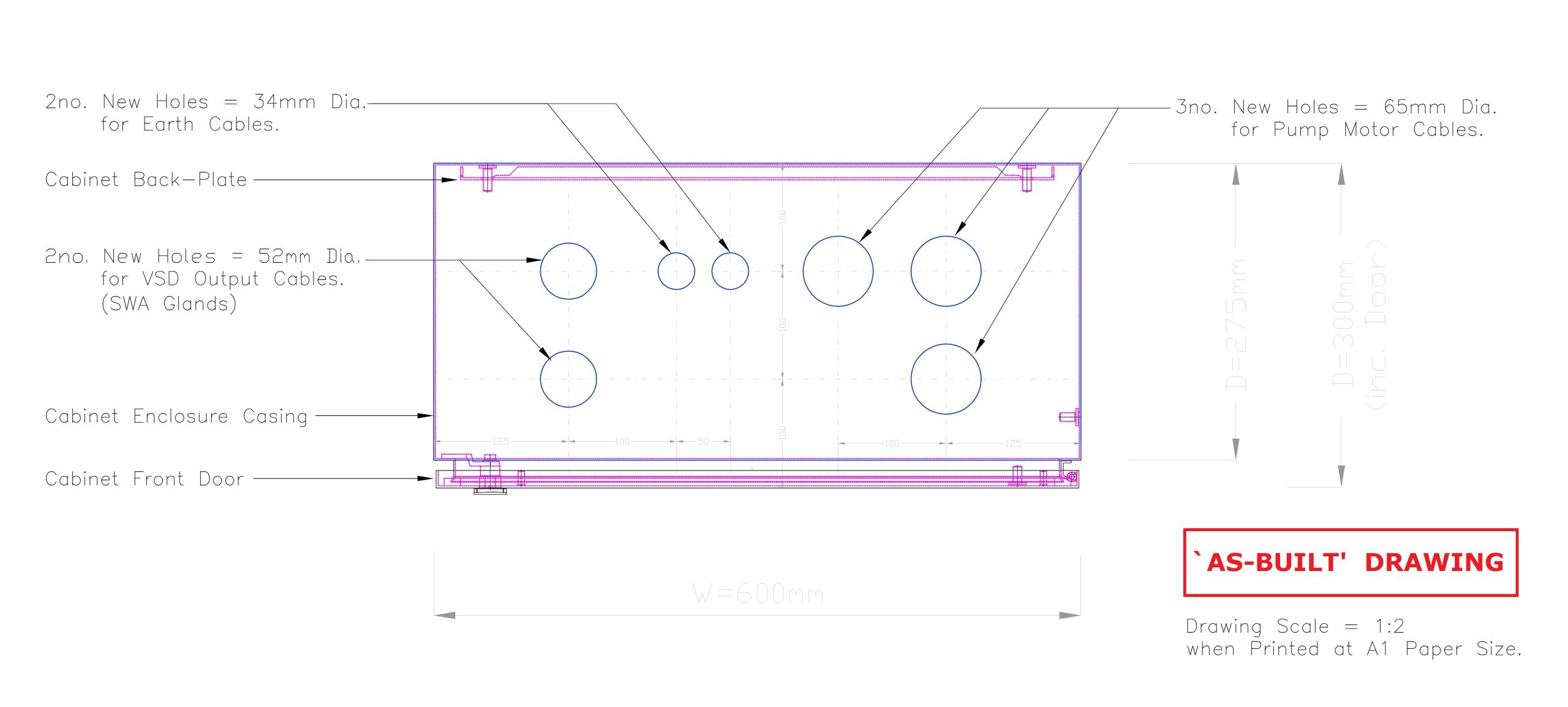 Elec. Panels - `As-Built' Drawing . . .